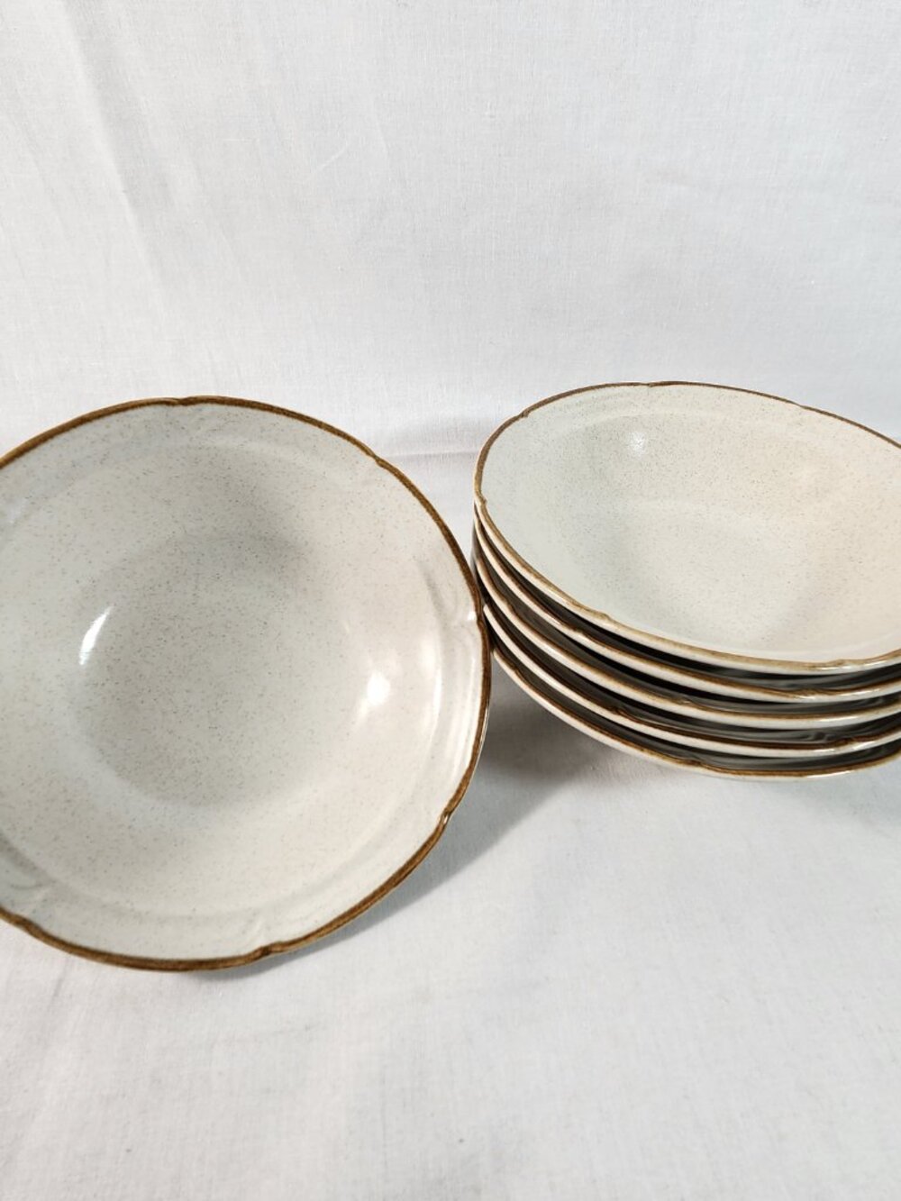 Baroque Hearthside Stoneware Japan 6.5 Inch Cereal Salad Bowls 6 Piece Set Vtg - Picture 11 of 11